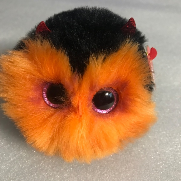 Ty Puffies (Beanie Balls) - WHODINI the 2023 Halloween Orange Owl (3 inch) - Picture 6 of 16